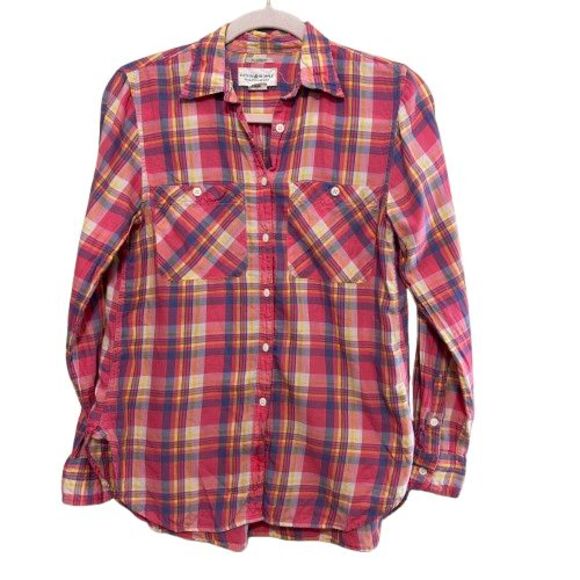 Denim & Supply Ralph Lauren RL Utility Button Up Shirt Womens Small Pink Plaid - Picture 1 of 5